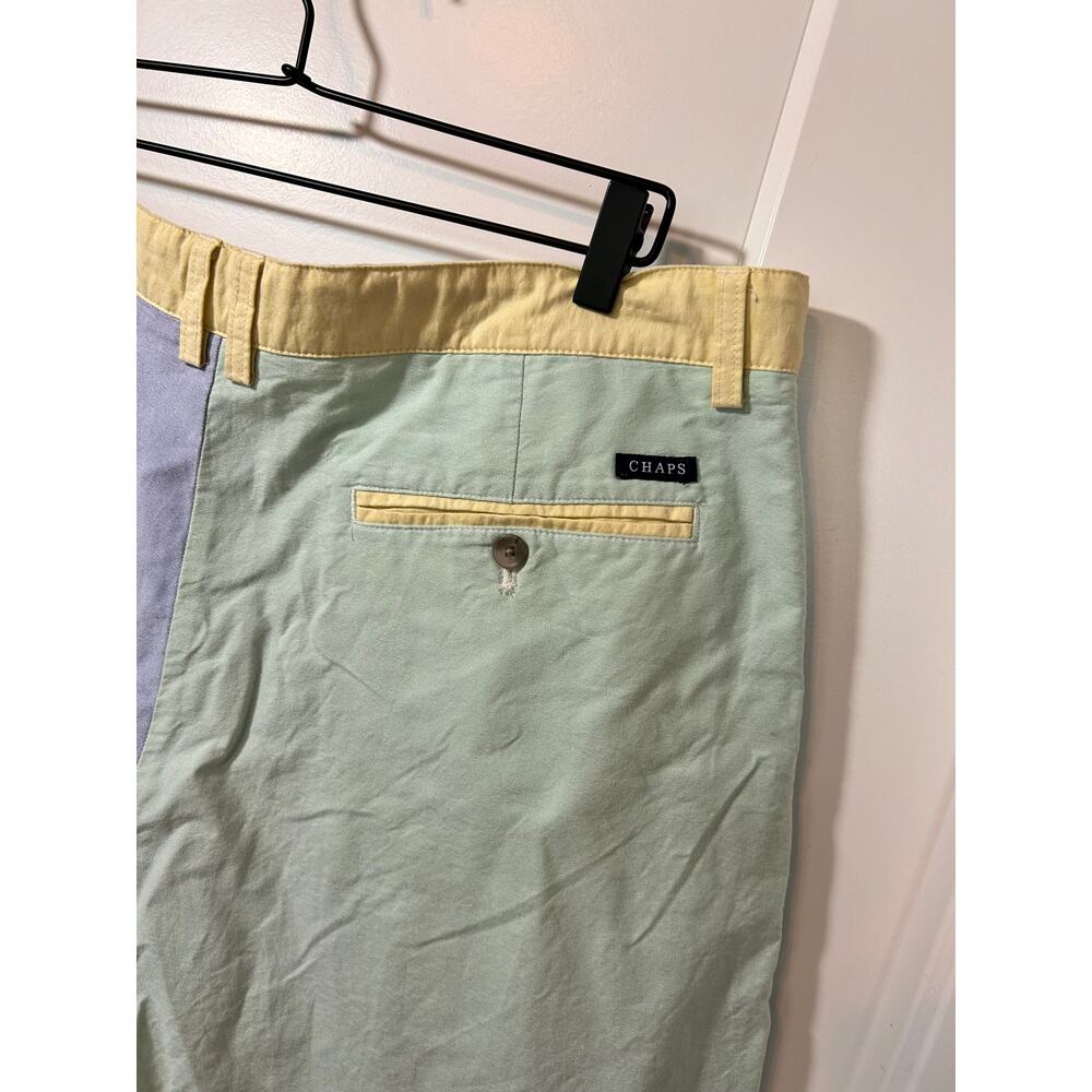 Chaps Men's Colorblock Oxford Panel Cotton Khaki Chino Shorts Multicolor Size 38 - Picture 7 of 11